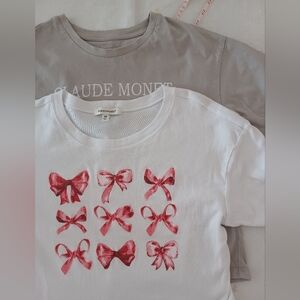Set 2 Women's Graphic Crop Tops- Size M